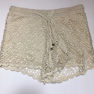Adam Levine Women’s Cream Colored Lace Shorts